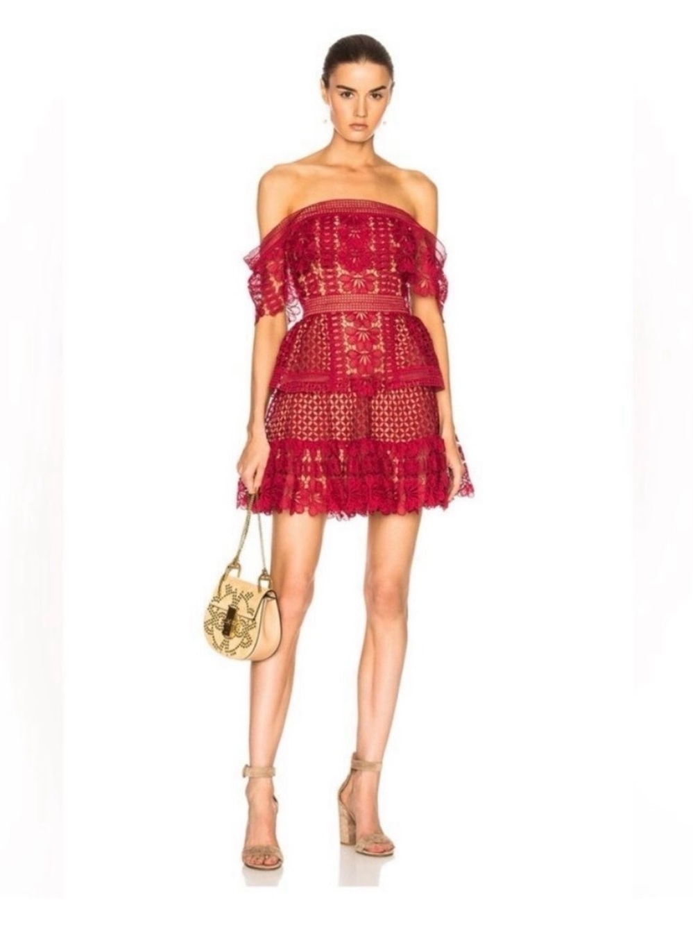 NWT Self Portrait Off Shoulder Guipure Mini Dress 4